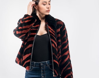 Jaqueta de pele de vison de veludo: casaco esportivo curto, Askio Fashion Furs