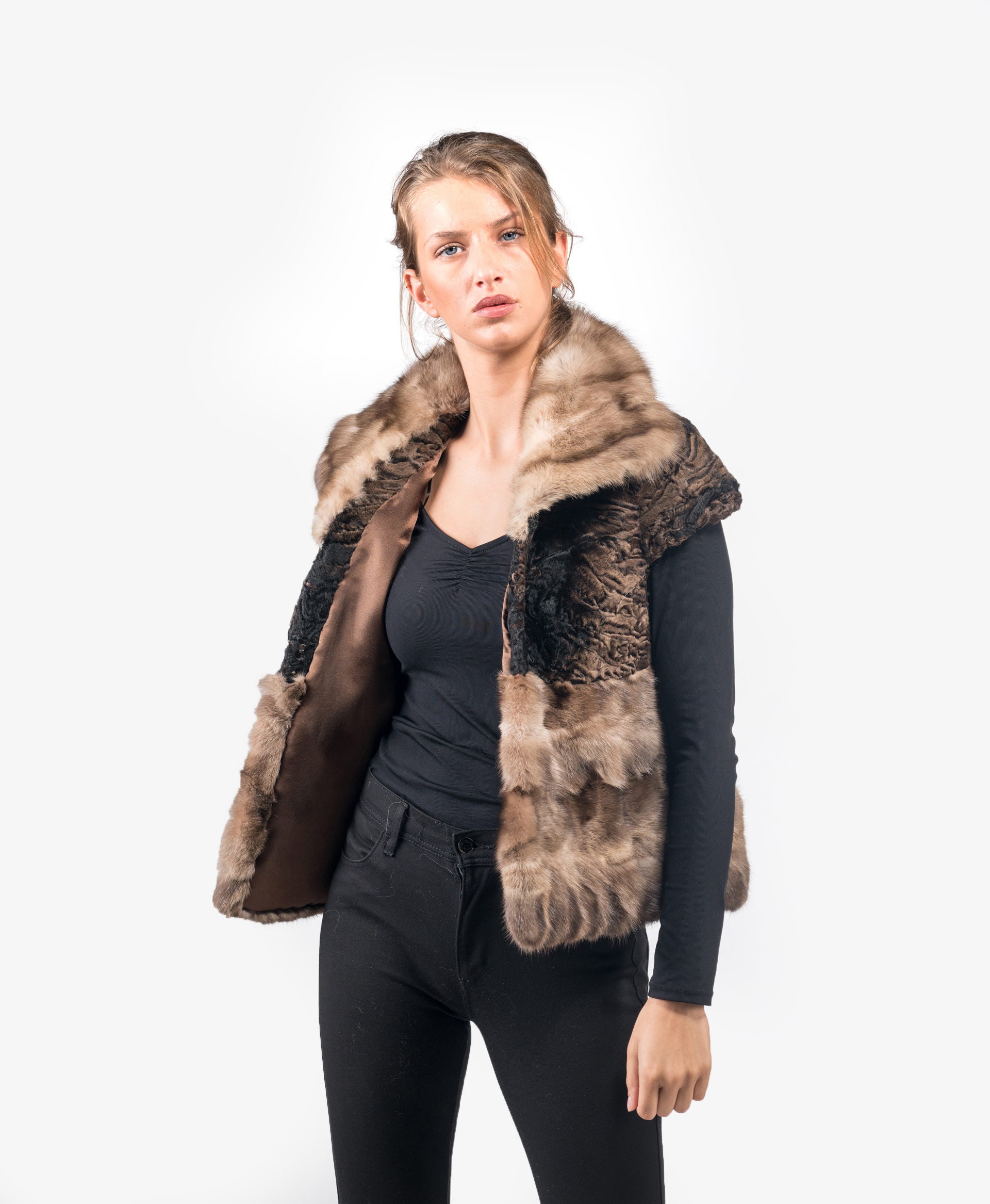 Sable Fur Vest/swakara/luxury Sable 