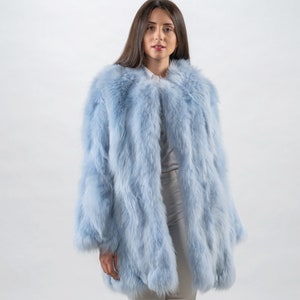 Sky Blue Finnraccoon/Fur Jacket/Wedding Gift/ Anniversary Present/Luxury Fur Brands/Fur Excibitions/Holiday Gift by Fur  AskioFashion