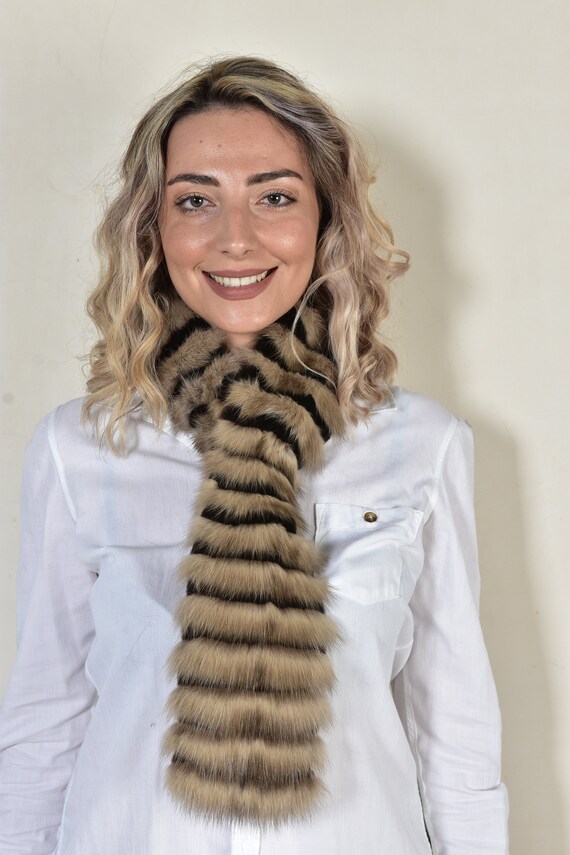 Sable fur scarf clearance