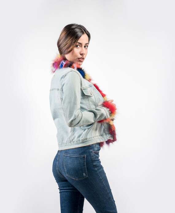 Jeans Jacket/multicolored Fox/jeans 