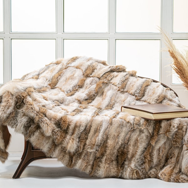 Original Lynx Fur Throw Blanket/Handmade/Home Textile/Luxury Home/Interior Fur Design/by Askio Fashion Furs