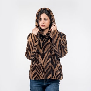 Giacca in pelliccia di visone con cappuccio in velluto / Giacca da donna super morbida e calda / Nuovo di zecca direttamente dal produttore / Regalo per lei di Askio Fashion Furs
