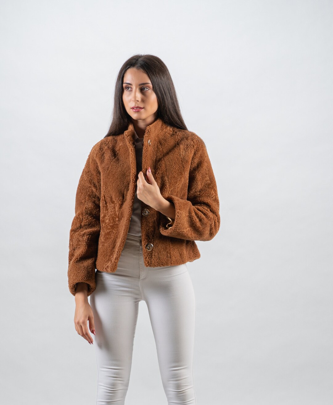 Lammfelljacke Tibet Lammfell Jacke Lammfelljacke Mit Knöpfen