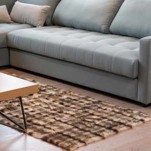Iltis Fur Area Rug/Real Fur Carpet/Handmade Carpet/Brand New/Gift For Him/Soft  Fluffy/ by Fur Askio Fashion furs