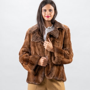 Real Brown Mink Fur Jacket | Natural Color Classic Women’s Jacket | Brand New Luxury Birthday Gift by Askio Fashion Furs