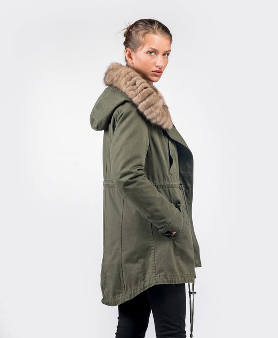 parka kaki femme luxe