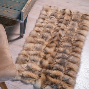 Real Fox Fur Area Rug/Cottage  Decor/Brand New/Decorative Fox Throw Carpet/Gift For Him/by Askio Fashion furs