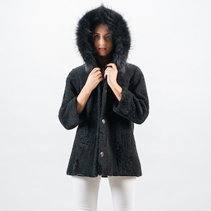 Hooded Sheepskin Jacket/Brand New/Ladies Sheepskin Jacket/ Gift for Women/by Askio Fashion furs