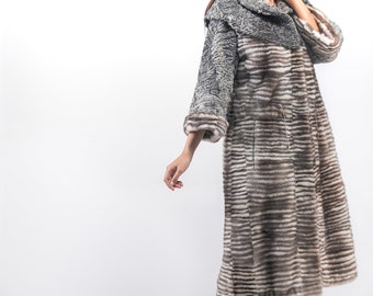 Minkpälskappa med Astrakanärmar - Askio Fashion Furs