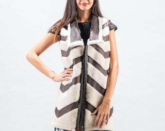 Handmade Sheepskin Shearling Vest: Askio Fashion Furs