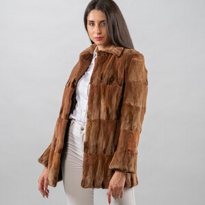 Veste en fourrure de renard beige coupe cheveux/veste d'hiver/tout neuf/élégant/fourrure mode pour femmes/qualité supérieure/par Askio mode fourrures