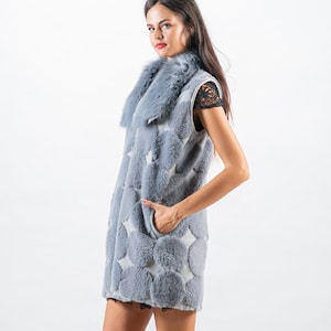 Comfortable mink fur jacket for women in the color grey - A&A Vesa