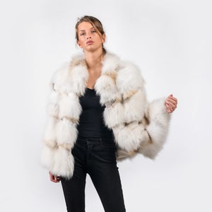 Golden Fox Fur Cape | Chic Handmade Fox Fur Stole | Personalized Luxury Gift for Women by Askio Fashion Furs