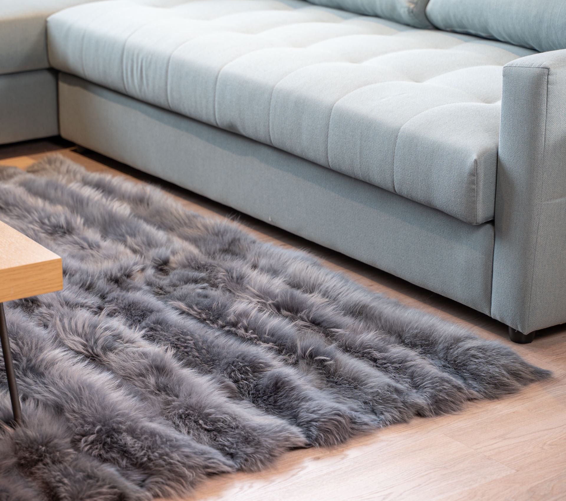 Light gray Finnraccon fur Carpet Etsy