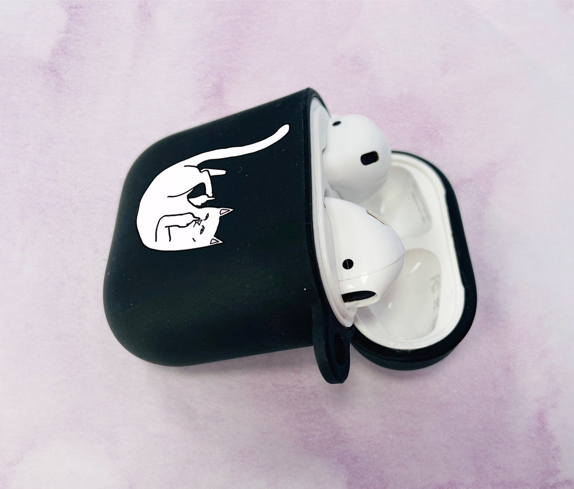 White Cat Print Case AirPod Holder AirPods Pro Earphones Case Etsy
