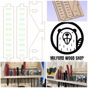 Plier Holder/Organizer - French Cleat Storage - Design Files for CNC (.ai, .dxf, .eps, .crv, svg)