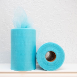Aqua Tulle Roll, 6&quot;x100 Yard, Aqua Blue Tutu Fabric, 300 Feet Tulle Spool, Tulle for Tutus, Craft Fabric, Wedding Decoration