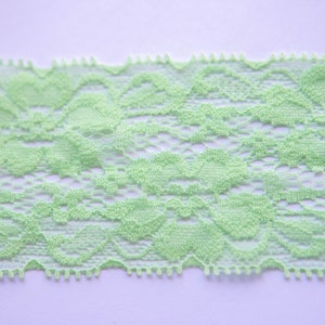 Mint Green Lace Elastic, 2&quot; Lace Elastic Trim, Stretch Lace, Lace By The Yard, Wholesale Elastic Lace, Baby Headband