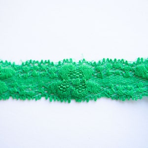 Green Lace Elastic, 1&quot; Lace Elastic Trim, Stretch Lace, Lace By The Yard, Wholesale Elastic Lace, Baby Headband