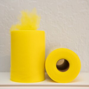 Yellow Tulle Roll, 6&quot;x100 Yard, Bright Yellow Tutu Fabric, 300 Feet Tulle Spool, Tulle for Tutus, Craft Fabric, Wedding Decoration