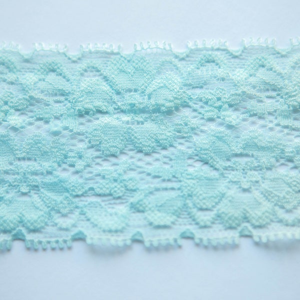 Light Blue Lace Elastic, 2" Lace Elastic Trim, Stretch Lace, Lace By The Yard, Wholesale Elastic Lace, Baby Headband