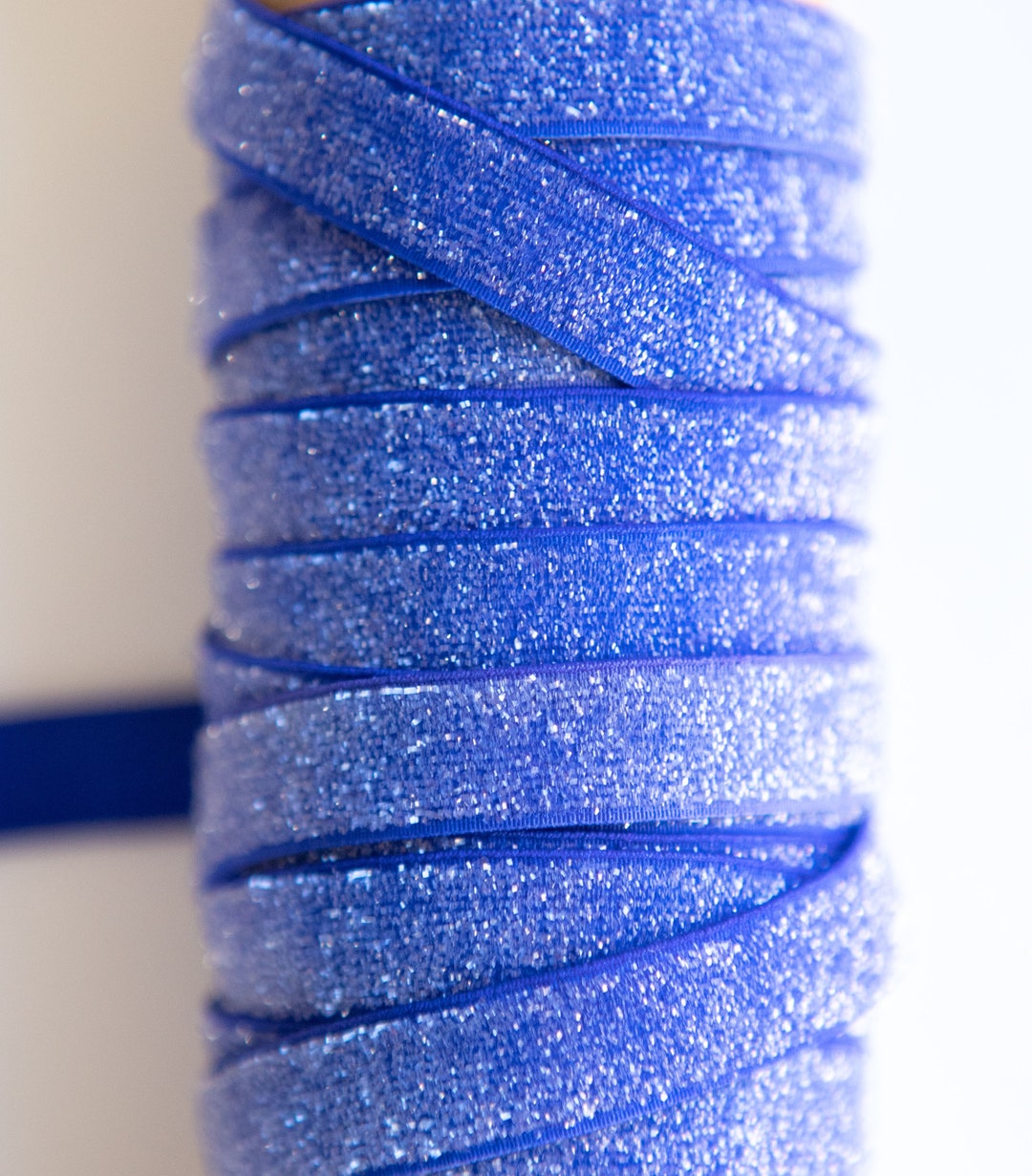 Frosty Blue 3/8 Glitter Elastic, 1, 3 or 5 Yard Glitter Elastic