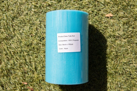 Aqua Blue Tulle Roll Spool 6″ x 100yd, 300 Feet – Kyezi