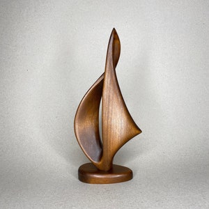 Hand Carved Wooden Sailboat