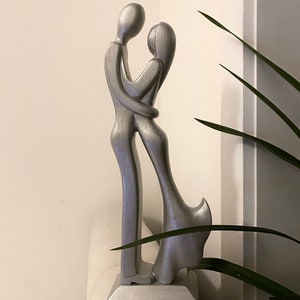 Tenderness, 5th Anniversary Gift for Her Wood, 5th Anniversary Gift for Wife, Wood Anniversary Gifts, Wooden Couple Statue, Handcardev