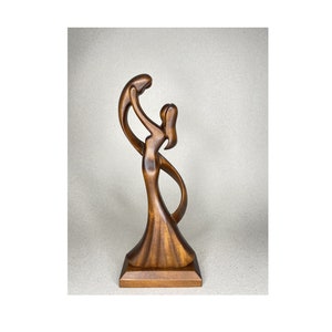 Mother and Child wooden Sculpture, Mother and Child Art,  Baby Gift, Gift For New Mothers, Happy baby