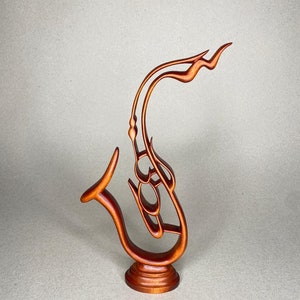 Hand carved wooden saxophone 11 inches, gift idea for saxophonist, sophisticated saxophone, black saxophone, golden sax