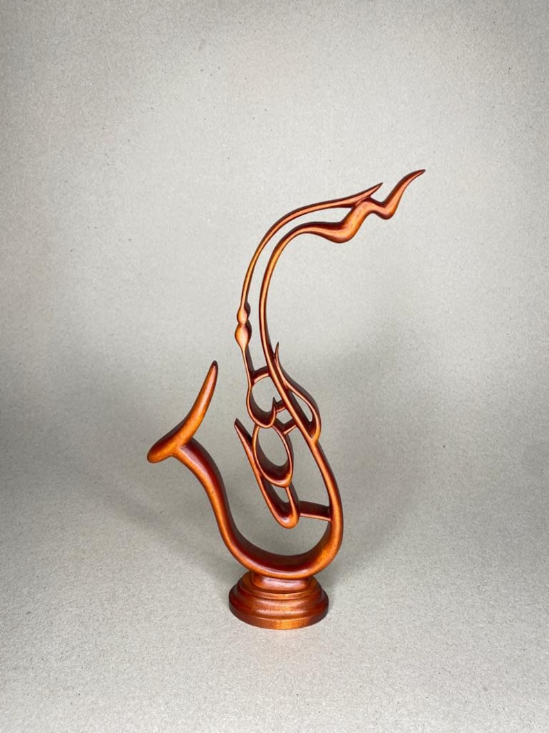 Hand Carved Wooden Saxophone 11 Inches, Gift Idea for Saxophonist, Sophisticated Saxophone