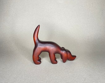 Basset wood sculpture, Carved Linden Dog, gift idea for dog lover, linden puppy for kids