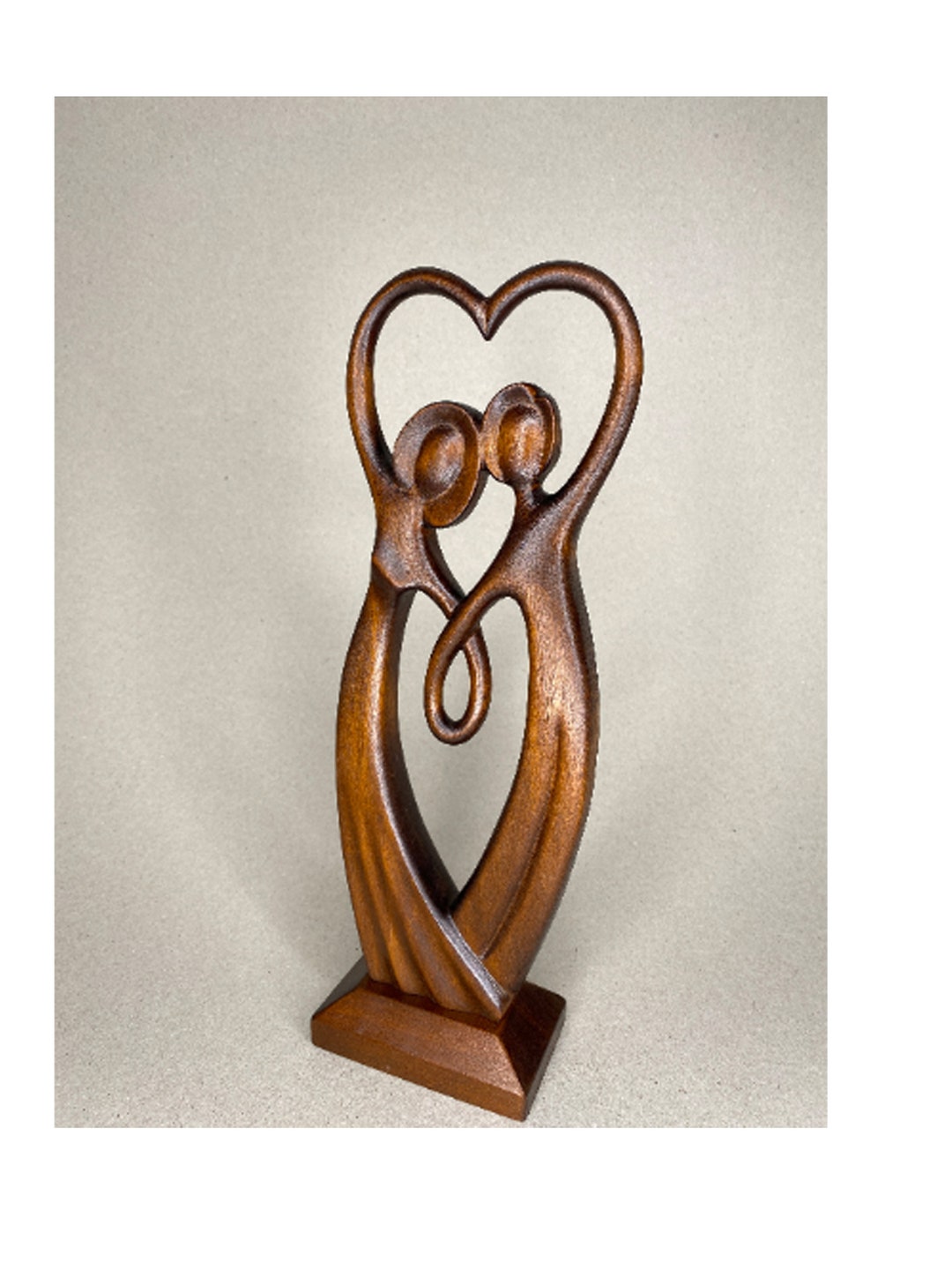Handcarved Linden Wood Couple Statue, 5th Anniversary Gift - Etsy