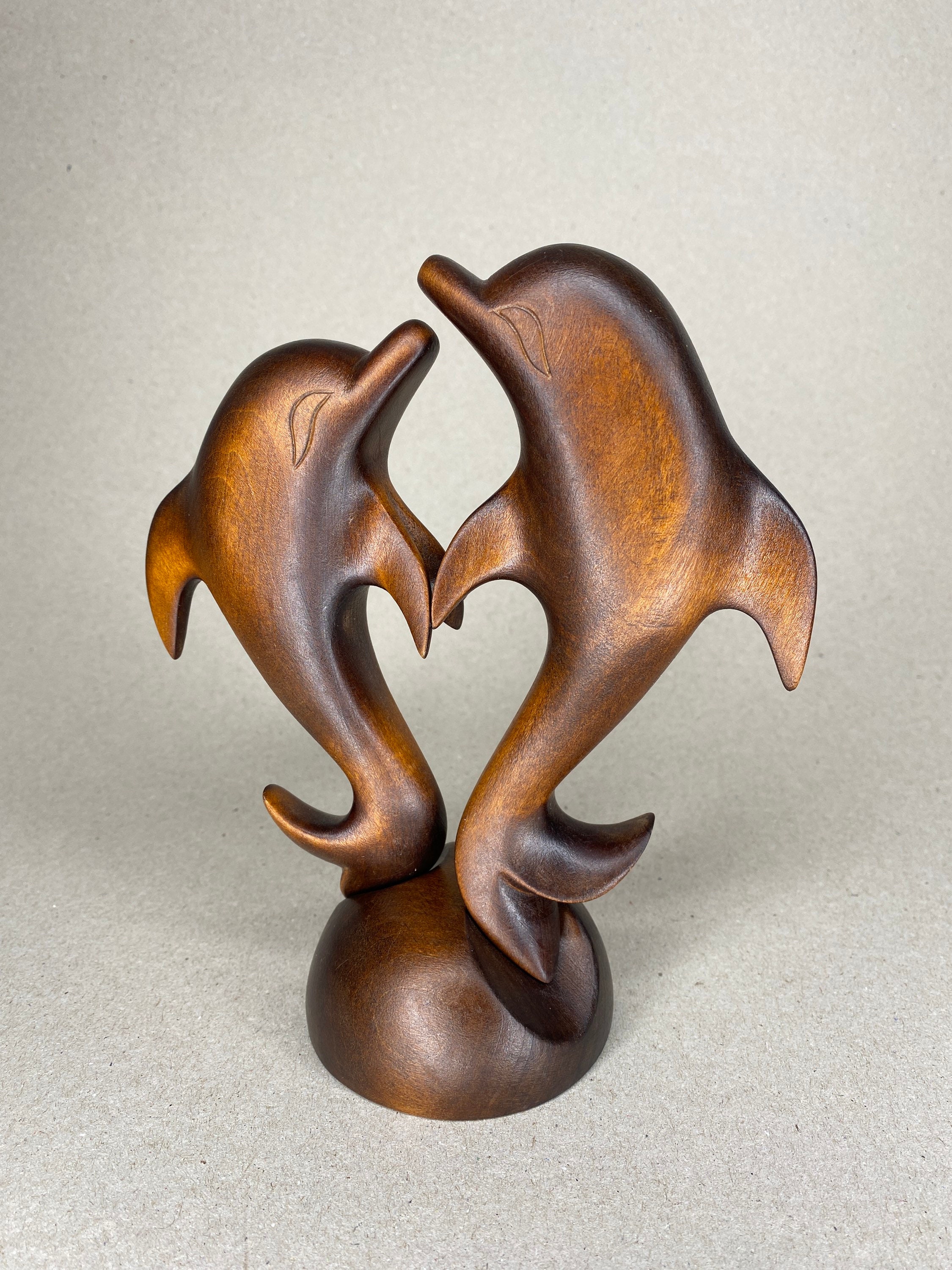 Wooden Dolphins Wood Carving Dolphin Sculpture Dolphin Etsy