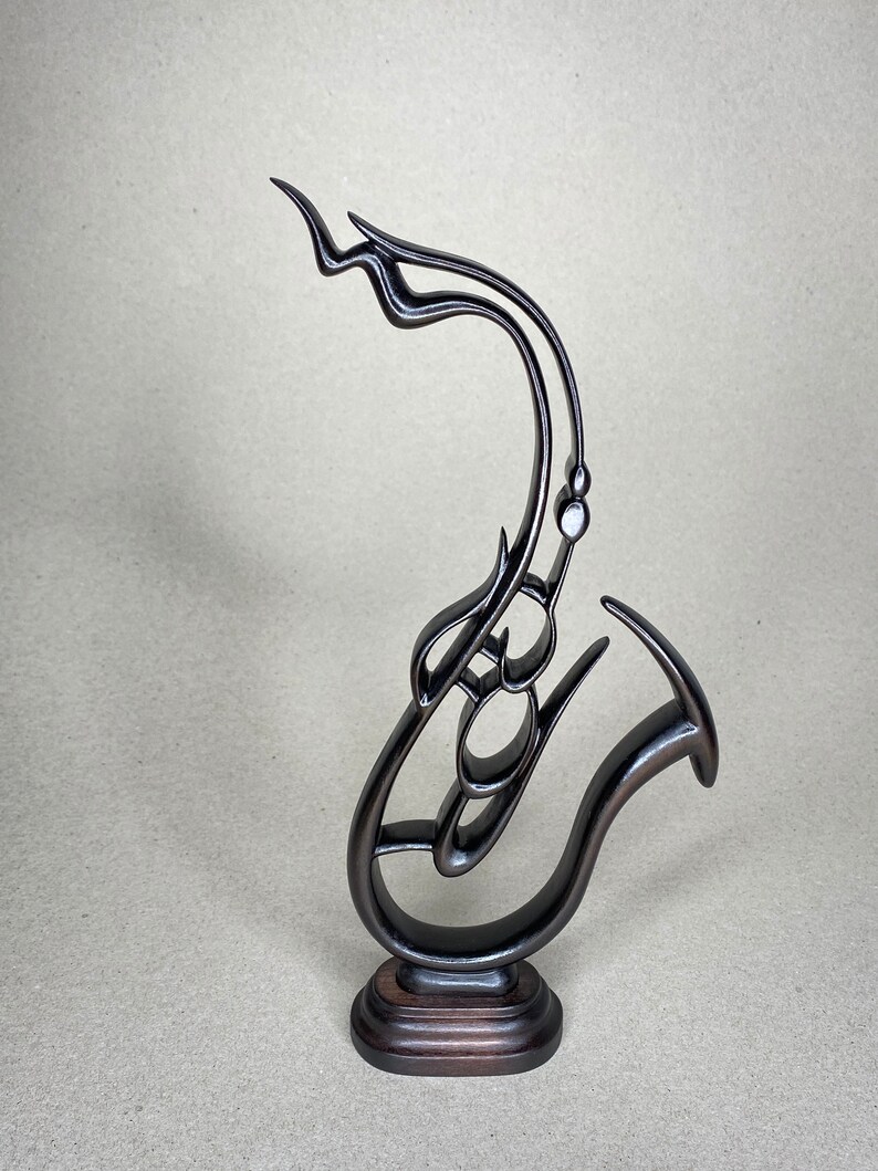 Hand Carved Wooden Saxophone 11 Inches, Gift Idea for Saxophonist, Sophisticated Saxophone