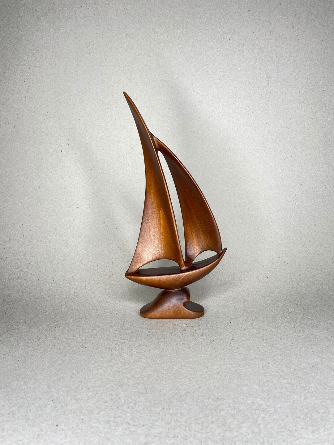 Sail on the Wave Wooden Sailboat 11 Inches Hand Carved - Etsy