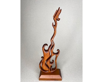 Handmade Linden Wood Guitar Sculpture, Music Lover Gift