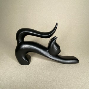 Handcarved black cat