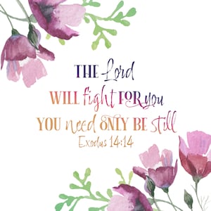 The Lord will fight for you, You need only be still Exodus 14:14