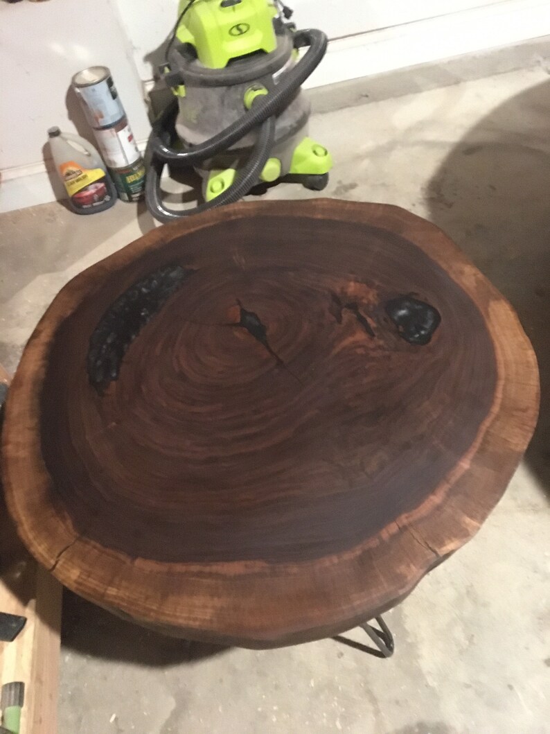 Custom Black Walnut Cookie Round End Table hairpin Legs Etsy