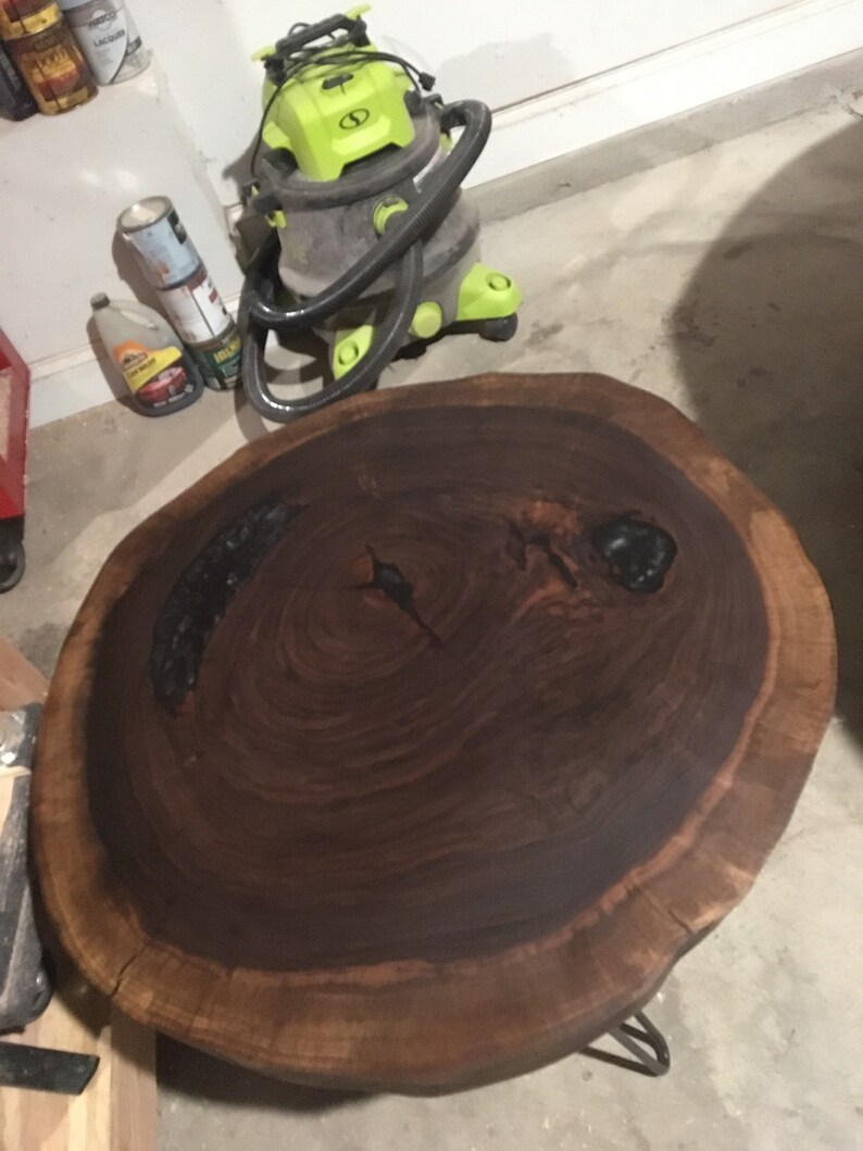Custom Black Walnut Cookie Round End Table hairpin Legs Etsy