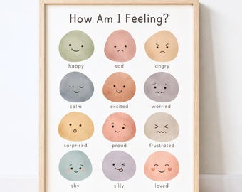 Emotions Chart Poster for Preschool, SEL Classroom Decor (Digital Download)