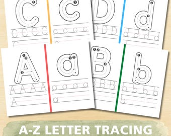Alphabet Tracing Worksheets Uppercase and Lowercase A–Z | Preschool Kindergarten Handwriting Practice PDF