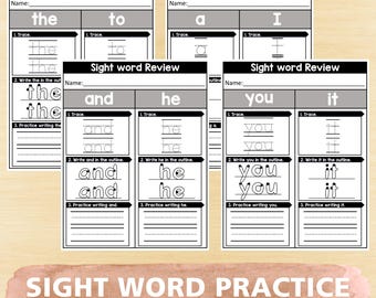 Sight Word Worksheets: Kindergarten & Preschool Literacy (PDF Download)