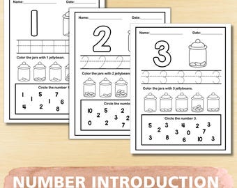 Number Introduction 1–10 Worksheets | Preschool & Kindergarten Counting Printable | Early Math Activity | Counting Activities