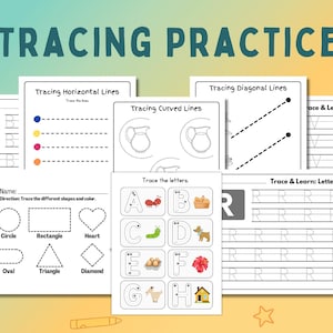 Preschool Pre-K + Kindergarten Learning Bundle | 600 Pages | Printable Activity Worksheets | Coloring | Dot To Dot | Tracing | Alphabet