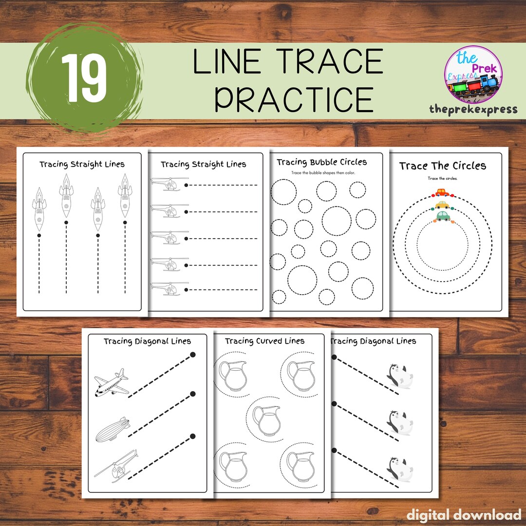 Line Tracing Worksheets | Preschool Fine Motor Skills Printable - Etsy