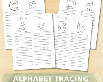 Alphabet Tracing Worksheets A-Z: Handwriting Practice (Digital Download)